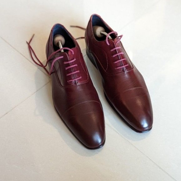 Men\'s Dress Shoes Oxfords Burgundy EU Size 39 main image 4